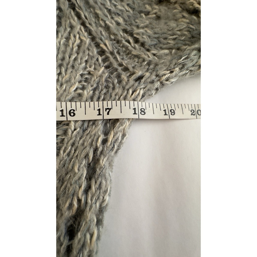 Free People Open Knit Chunky Cable Sweater Tunic Grunge Distressed Sz L/G - Picture 8 of 10